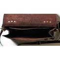 Коричневая кожаная сумка через плечо c ручкой и большим задним карманом Long River BC-010. Вид 3.