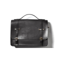 Черная кожаная сумка через плечо c ручкой и большим задним карманом Long River BC-020