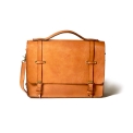 Кожаная сумка через плечо светло коричневого цвета c ручкой и большим задним карманом Long River BC-030