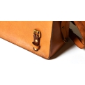 Кожаная сумка через плечо светло коричневого цвета c ручкой и большим задним карманом Long River BC-030. Вид 5.