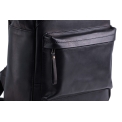 Черный большой рюкзак из кожи с гладкой фактурой Long River BM-020. Вид 4.