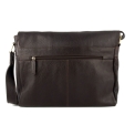 Кожаная сумка через плечо с большими карманами Ashwood Leather Pedro Dark Brown. Вид 4.