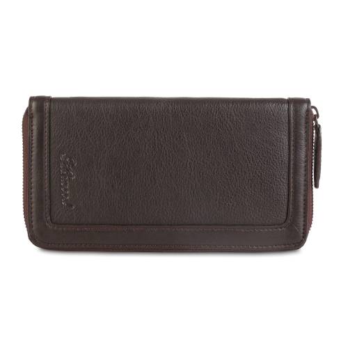 Темно коричневый кожаный клатч Ashwood Leather Travel Wallet Dark Brown