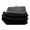 Деловой кожаный портфель черного цвета на металлических ножках Visconti Warwick 01775 Black. Вид 3.