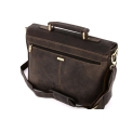Коричневый кожаный портфель со стильными застежками и красивой ручкой Visconti Berlin 18716 oil brown. Вид 4.