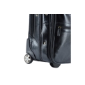 Черный кожаный портплед для одежды на колесиках с удобной ручкой Ashwood Leather 63421 Black. Вид 2.