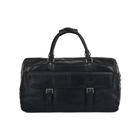 Большая дорожная сумка из кожи черного цвета Ashwood Leather AL Francis Black