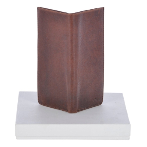 Удлиненный кошелек светло-коричневого цвета без застежек Ashwood Leather 1558 Tan