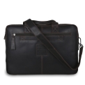 Большая деловая сумка из кожи темно-коричневого цвета Ashwood Leather 1662 Brown. Вид 2.