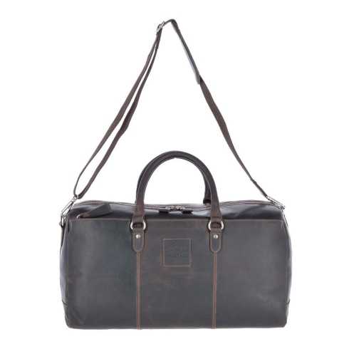 Большая дорожная сумка из темно коричневой кожи Ashwood Leather 1666 Brown