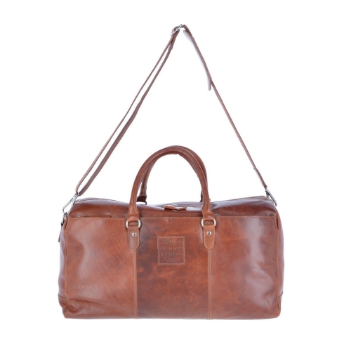 Дорожная сумка орехового цвета из кожи Ashwood Leather 1666 Chestnut