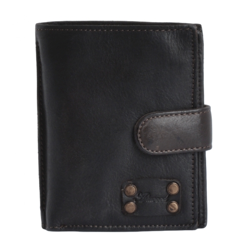 Темно-коричневое портмоне из кожи с застежкой Ashwood Leather 1776 Brown