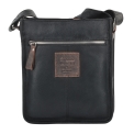Черная маленькая сумка через плечо из кожи Ashwood Leather 4551 Black. Вид 3.