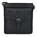 Повседневная сумка через плечо из кожи черного цвета Ashwood Leather 4552 Black