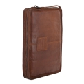 Чехол из кожи коричневого цвета для хранения документов и небольшого ноутбука Ashwood Leather 7992 Rust. Вид 3.
