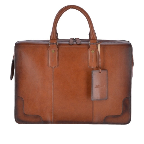 Большая деловая сумка из плотной кожи с жестким каркасом Ashwood Leather Dr.Bag Tan