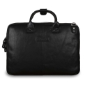 Черная деловая сумка из кожи для документов и ноутбука Ashwood Leather Lloyd Black. Вид 2.