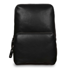 Черный однолямочный рюкзак из кожи Ashwood Leather Slingo Black