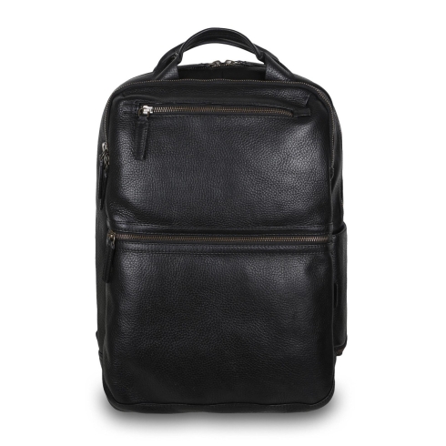 Большой кожаный рюкзак черного цвета с вентилируемой спинкой Ashwood Leather Jordan Black