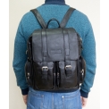 Кожаный рюкзак-сумка Carlo Gattini Fiorentino black 3003-01. Вид 3.