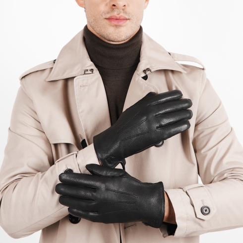 Кожаные мужские перчатки Fabretti FM33-1d