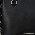 Кожаная сумка черного цвета украшенная узором из хольнитенов Fiato Dream 1212. Вид 4.