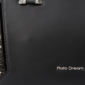 Вместительная кожаная сумка черного цвета с элегантной вставкой по бокам Fiato Dream 1235-d178460. Вид 4.