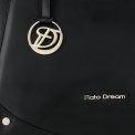 Черная деловая сумочка из кожи с естественным рисунком Fiato Dream 2619. Вид 3.