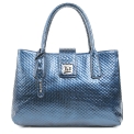 Синяя сумка из лаковой кожи с тиснением Fiato 5277