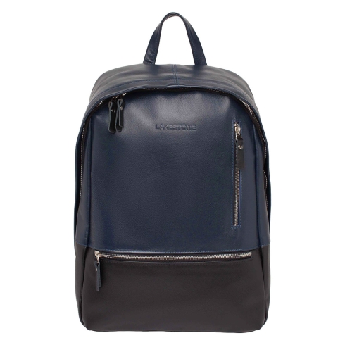 Кожаный рюкзак для ноутбука Lakestone Adams Dark Blue/Black