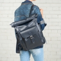 Кожаный рюкзак для ноутбука Lakestone Eliot Dark Blue. Вид 7.