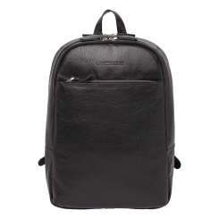 Кожаный мужской рюкзак для ноутбука Lakestone Faber Black