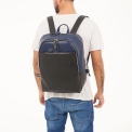 Кожаный мужской рюкзак для ноутбука Lakestone Faber Dark Blue/Black. Вид 6.