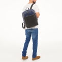 Кожаный мужской рюкзак для ноутбука Lakestone Faber Dark Blue/Black. Вид 8.