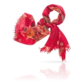 Красный палантин из шерсти Michel Katana W-BRUSH.FLOWER/MAROON