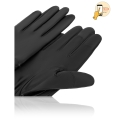 Длинные сенсорные перчатки из черной кожи Michel Katana i.K81-BRIE_21/BL. Вид 3.