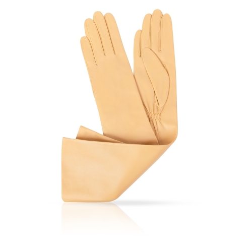 Длинные перчатки из кожи Michel Katana K81-OPERA_26/PALE