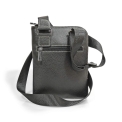 Черная маленькая кожаная сумка с текстильным наплечным ремнем Pellecon 102-855-1. Вид 2.