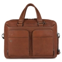 Коричневая мужчкая кожаная деловая сумка для работы и путешествий Piquadro CA2849B3/CU