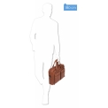 Коричневая мужчкая кожаная деловая сумка для работы и путешествий Piquadro CA2849B3/CU. Вид 4.