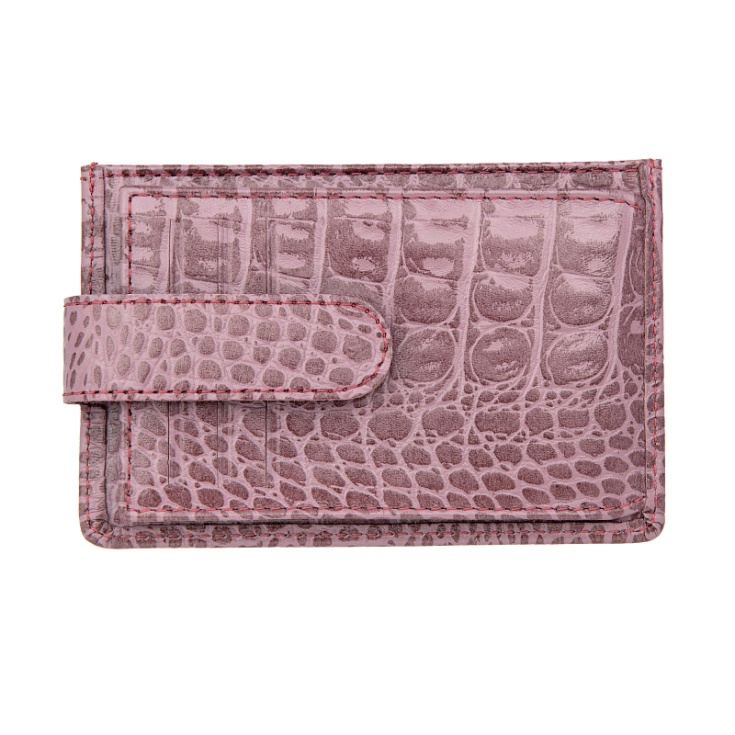 Кредитница из кожи с тиснением Sergio Belotti 7401 croco pink