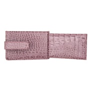 Кредитница из кожи с тиснением Sergio Belotti 7401 croco pink. Вид 4.