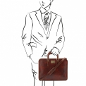 Деловая сумка из коричневой кожи для документов Tuscany Leather ALBA TL140961. Вид 2.