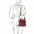 Кожаная сумка планшет с оригинальным ремешком-застежкой Tuscany Leather ANDREA TL9087. Вид 2.