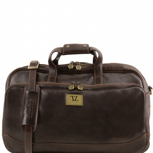 Кожаная дорожная сумка на двух колесах и с выдвижной ручкой Tuscany Leather Samoa TL141452