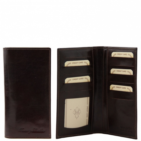 Вертикальный кошелек из кожи коричневого цвета Tuscany Leather TL140784