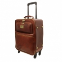 Вместительная кожаная дорожная сумка-чемодан на колесиках Tuscany Leather Voyager TL141390