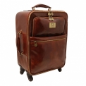 Вместительная кожаная дорожная сумка-чемодан на колесиках Tuscany Leather Voyager TL141390. Вид 5.