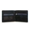 Черное портмоне с яркой отделкой голубого цвета Visconti ALP85 Black. Вид 3.
