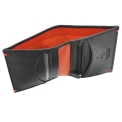 Кожаное портмоне небольшого размера выполненное Visconti AP61 Black/Orange. Вид 4.
